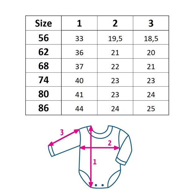 Naujas Baby Classic II rožinis bodis, dydis 68 (4-6m), 68 (4-6m)