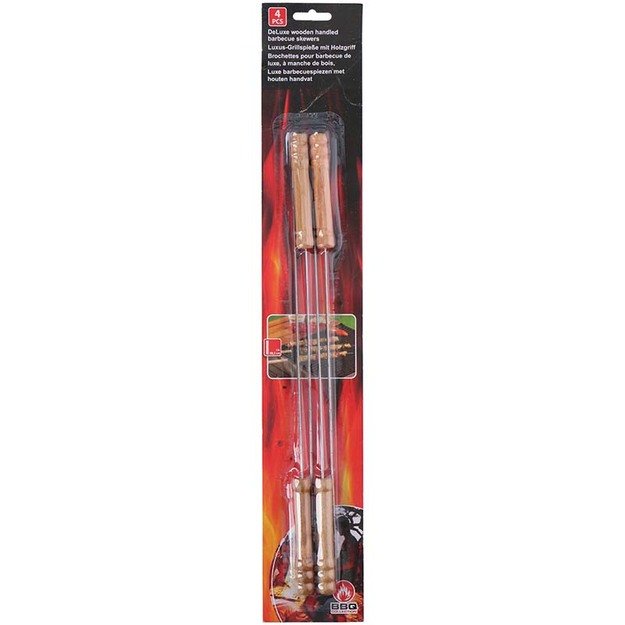 BBQ - iešmeliai iešmams su medine rankena, ilgis 38 cm (4 vnt.) 6