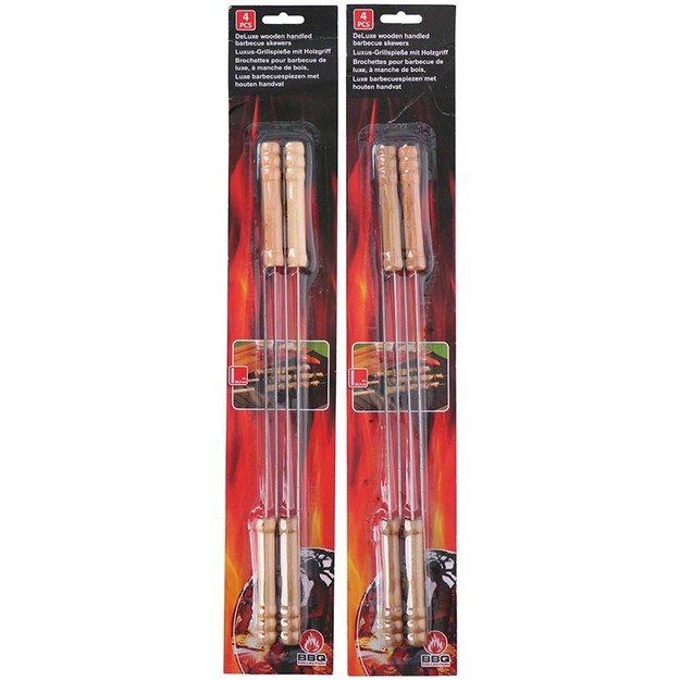 BBQ - iešmeliai iešmams su medine rankena, ilgis 38 cm (4 vnt.) 5