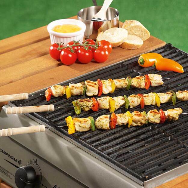 BBQ - iešmeliai iešmams su medine rankena, ilgis 38 cm (4 vnt.) 7