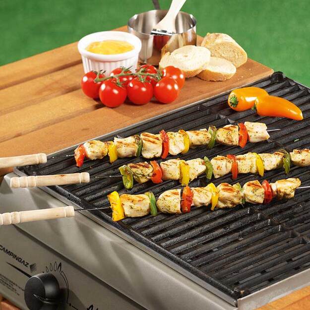 BBQ - iešmeliai iešmams su medine rankena, ilgis 38 cm (4 vnt.)