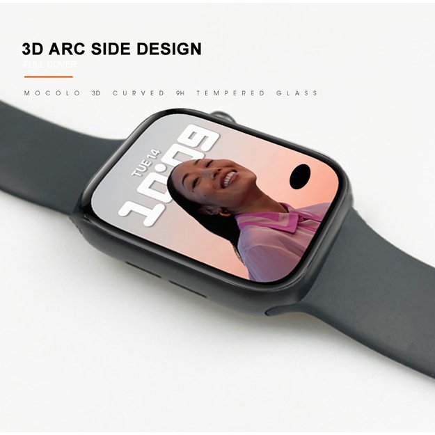 Mocolo 3D Glass Full Glue – apsauginis stiklas, skirtas Apple Watch 7/8 41 mm ekranui