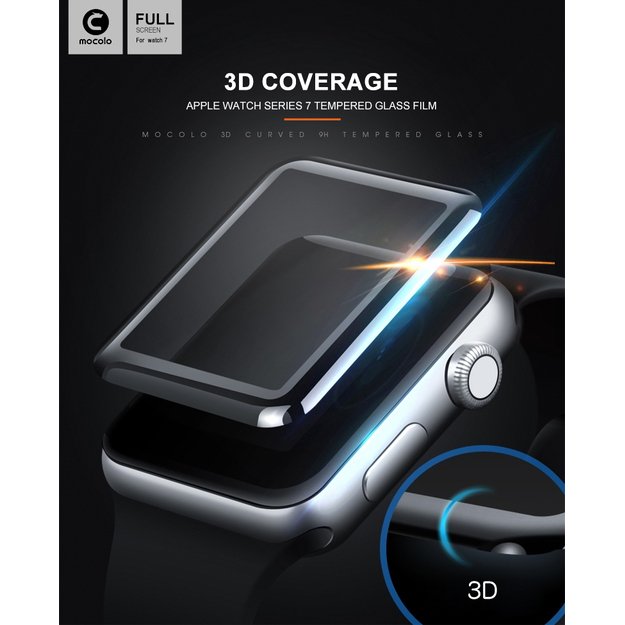 Mocolo 3D Glass Full Glue – apsauginis stiklas, skirtas Apple Watch 7/8 41 mm ekranui 20