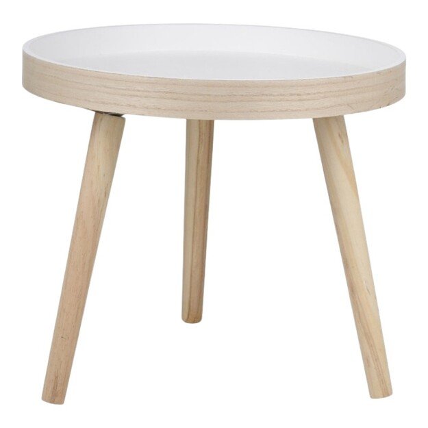 Arti Casa - Apvalus kavos staliukas svetainei 40x36 cm (Baltas / Medinis) 2