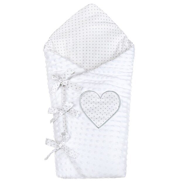 Prabangus Minky wrap New Baby baltas 75x75 cm