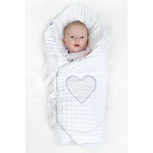 Prabangus Minky wrap New Baby baltas 75x75 cm