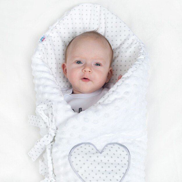 Prabangus Minky wrap New Baby baltas 75x75 cm