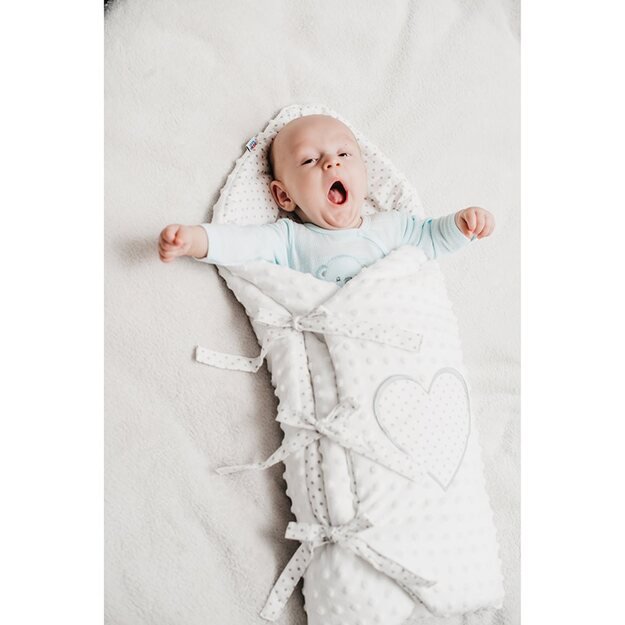 Prabangus Minky wrap New Baby baltas 75x75 cm