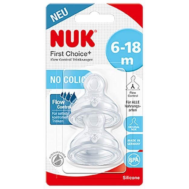 Nuk Flow Control Teat 6-18 m 2 vnt