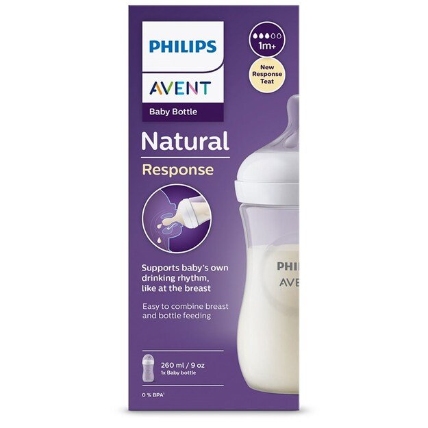 Avent Natural Response Bottle 260 ml +1m