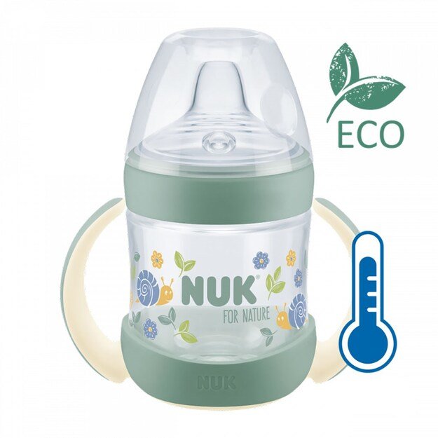 NUK for Nature kūdikio mokymosi buteliukas su temperatūros kontrole 6-18m žalias