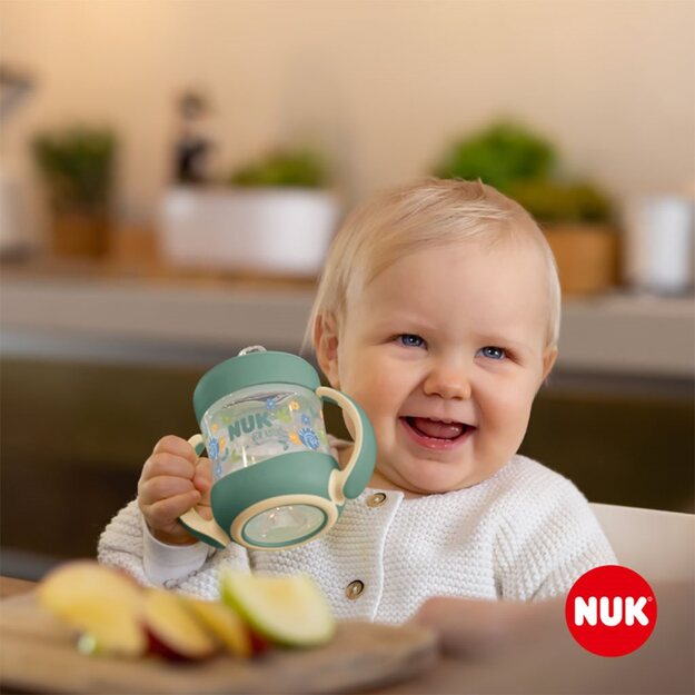 NUK for Nature kūdikio mokymosi buteliukas su temperatūros kontrole 6-18m žalias