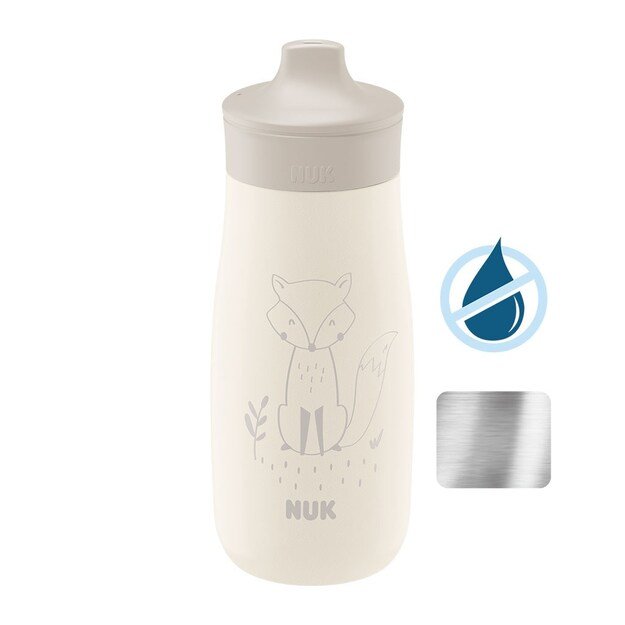 NUK Mini-Me Sip Stainless Steel Baby Bottle, 300 ml smėlio spalvos