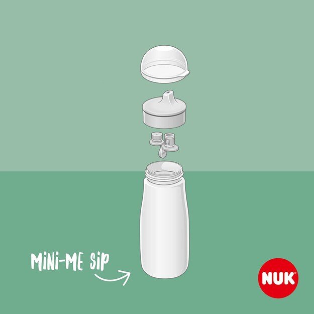 NUK Mini-Me Sip Stainless Steel Baby Bottle, 300 ml smėlio spalvos