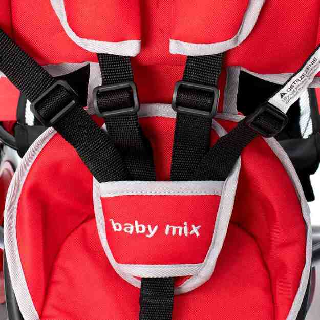 Baby Mix Lux Trike raudonas triratukas su LED lemputėmis