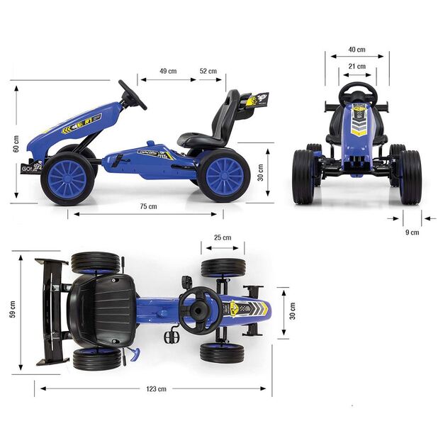 Vaikų kartingas Milly Mally Rocket mėlyna