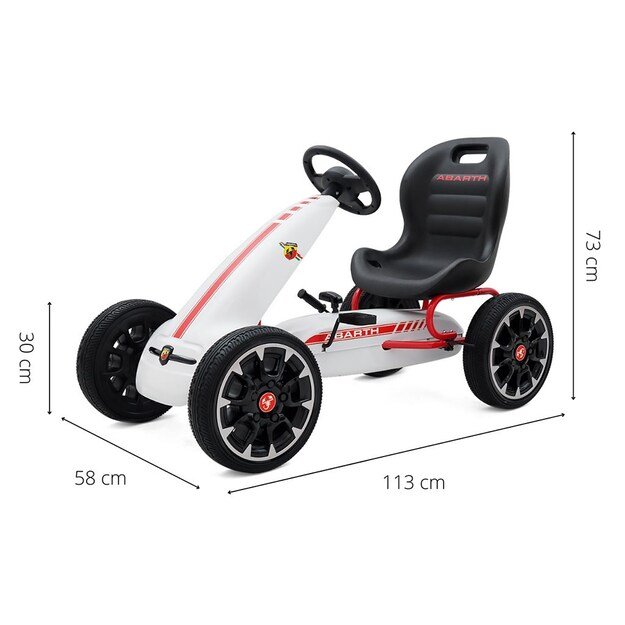 Vaikiškas kartingas Milly Mally Abarth baltas