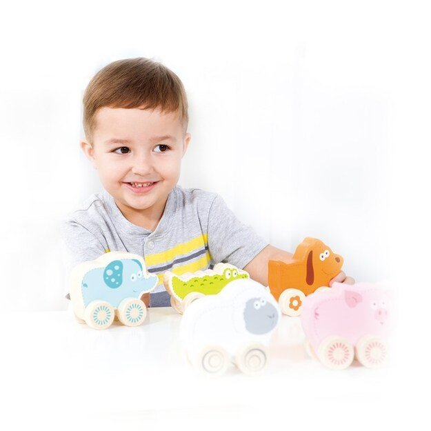 Nauji klasikiniai žaislai – mediniai bėgiojantys gyvūnai 11