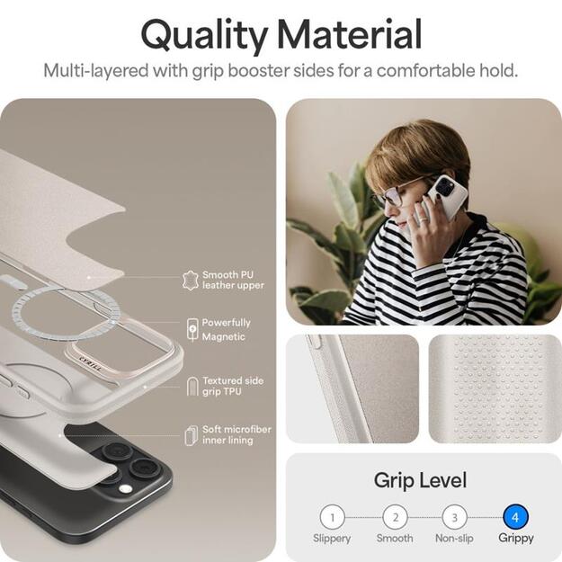 Spigen Cyrill Kajuk Mag MagSafe – dėklas, skirtas iPhone 16 Pro Max (kreminis) 23