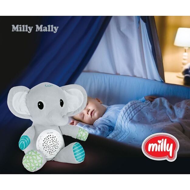 Pliušinis dramblys su projektoriumi Milly Mally