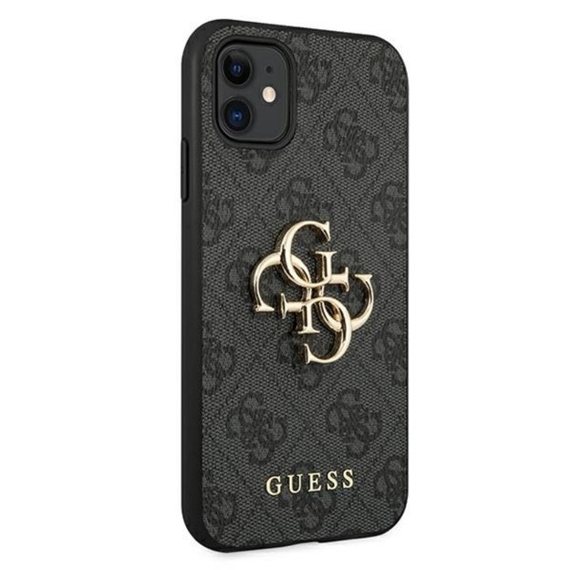 „Guess“ 4G didelis metalinis logotipas – „iPhone 11“ dėklas (pilkas)