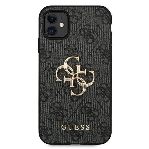 „Guess“ 4G didelis metalinis logotipas – „iPhone 11“ dėklas (pilkas)