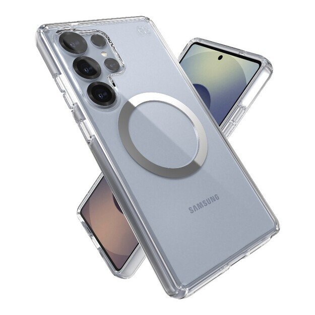 Speck Presidio Perfect-Clear Magnet – Samsung Galaxy S25 Ultra MagSafe dėklas (skaidrus / chromo apdaila / ramus sidabras) 8