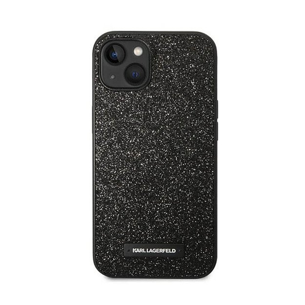 Karl Lagerfeld Glitter Plaque Logo – dėklas, skirtas iPhone 14 Plus (juodas)