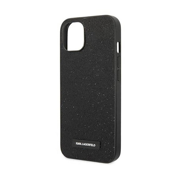 Karl Lagerfeld Glitter Plaque Logo – dėklas, skirtas iPhone 14 Plus (juodas)