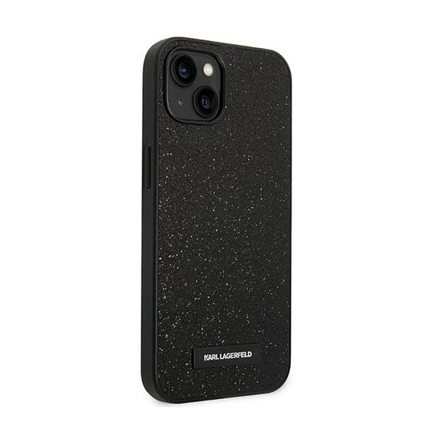 Karl Lagerfeld Glitter Plaque Logo – dėklas, skirtas iPhone 14 Plus (juodas)