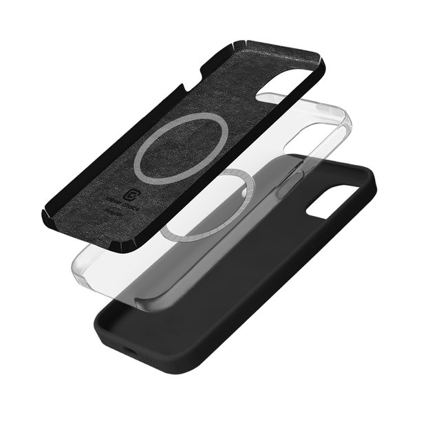 Crong Color Cover Magnetic – dėklas, skirtas iPhone 15 MagSafe (juodas)