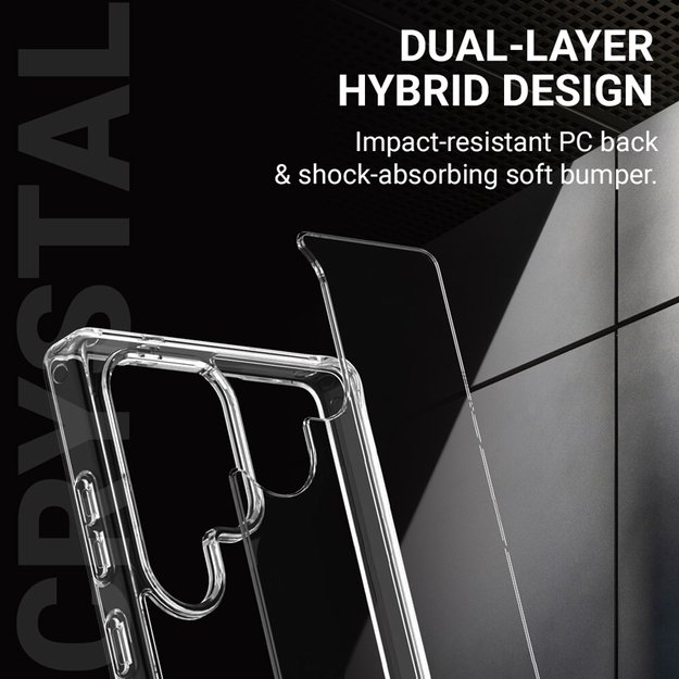 Crong Crystal Shield Cover – dėklas, skirtas Samsung Galaxy S25+ (skaidrus) 3