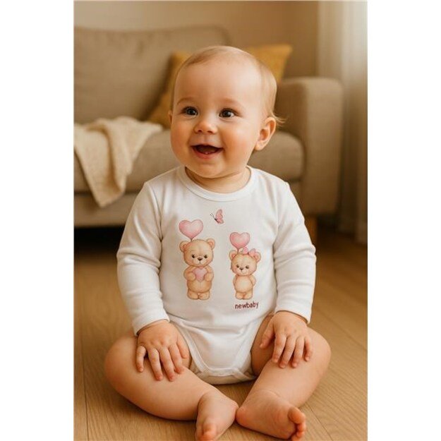 Kūdikių kombinezonas su raštu New Baby Love Bears, 86 (12-18m)