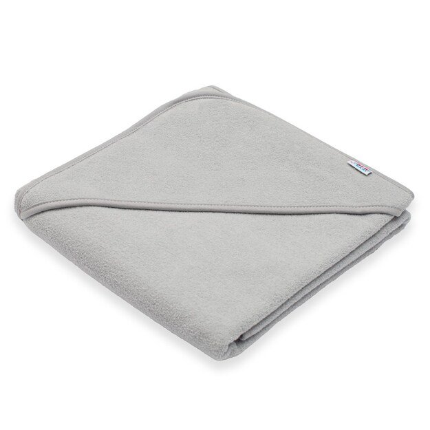 Kūdikių kilpinis rankšluostis su gobtuvu New Baby BASIC 80x80 pilka