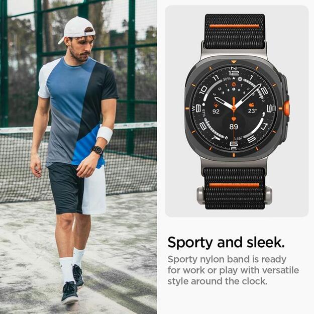 „Spigen DuraPro Flex“ – dirželis, skirtas „Samsung Galaxy Watch Ultra 47 mm“ (juodas)