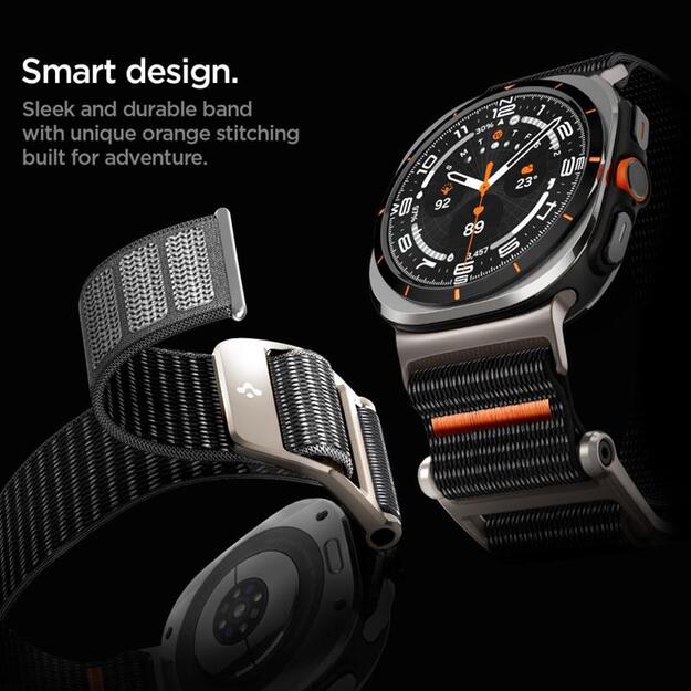 „Spigen DuraPro Flex“ – dirželis, skirtas „Samsung Galaxy Watch Ultra 47 mm“ (juodas)