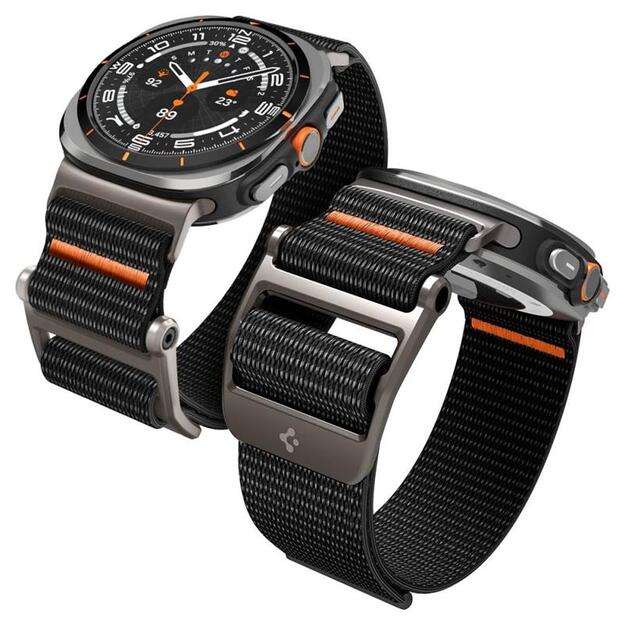 „Spigen DuraPro Flex“ – dirželis, skirtas „Samsung Galaxy Watch Ultra 47 mm“ (juodas)