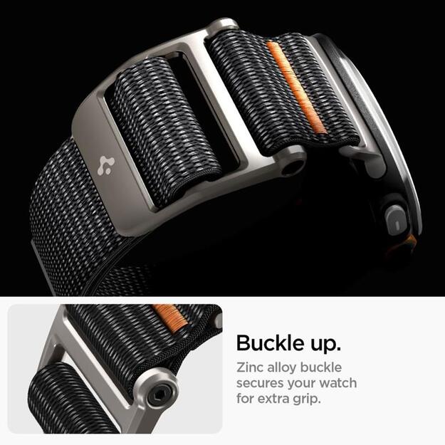 „Spigen DuraPro Flex“ – dirželis, skirtas „Samsung Galaxy Watch Ultra 47 mm“ (juodas)