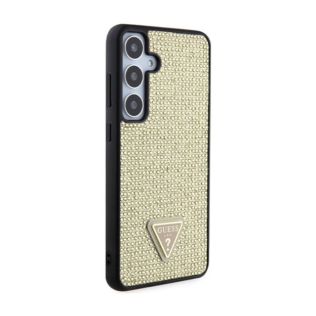 „Guess“ Rhinestone Triangle dėklas „Samsung Galaxy S24+“ (auksinis)
