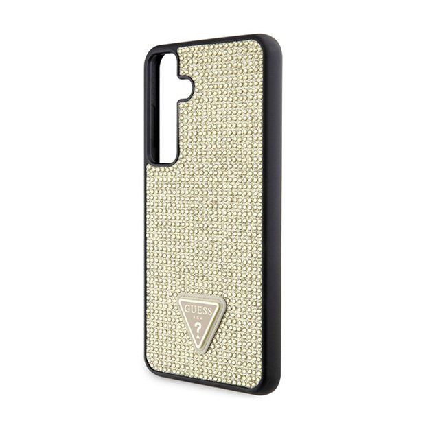 „Guess“ Rhinestone Triangle dėklas „Samsung Galaxy S24+“ (auksinis)