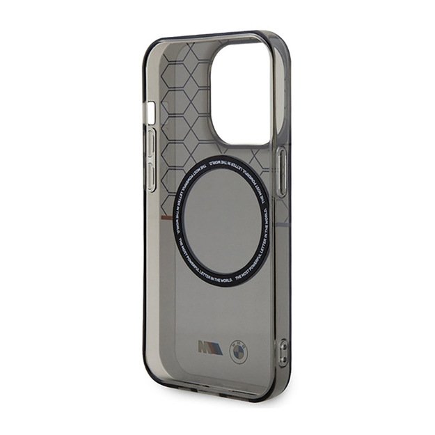 BMW rašto „MagSafe“ dėklas, skirtas „iPhone 14 Pro“ (pilkas)