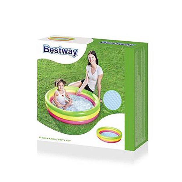 Pripučiamas vaikų baseinas „Bestway“, 102 x 25 cm, 3 spalvų