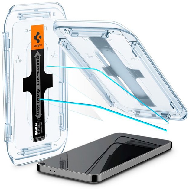„Spigen GLAS.TR EZ FIT“ 2 vnt. grūdinto stiklo „Samsung Galaxy S25 / S24“ dėklas (2 vnt.)
