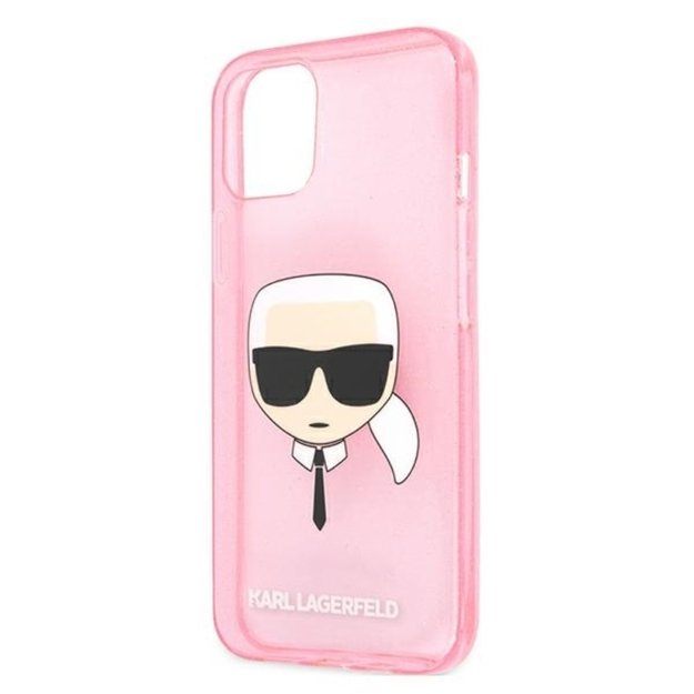 Karl Lagerfeld Karl's Head Glitter - dėklas, skirtas iPhone 13 Mini (rožinis) 6