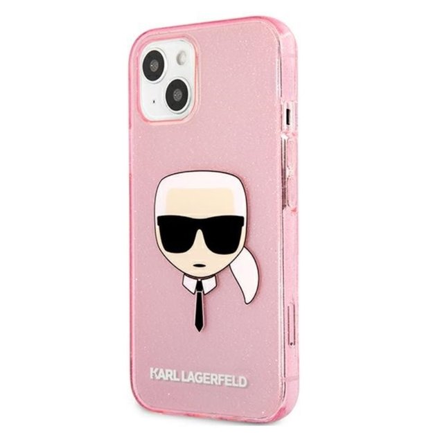 Karl Lagerfeld Karl's Head Glitter - dėklas, skirtas iPhone 13 Mini (rožinis) 2