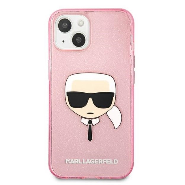 Karl Lagerfeld Karl's Head Glitter - dėklas, skirtas iPhone 13 Mini (rožinis) 6