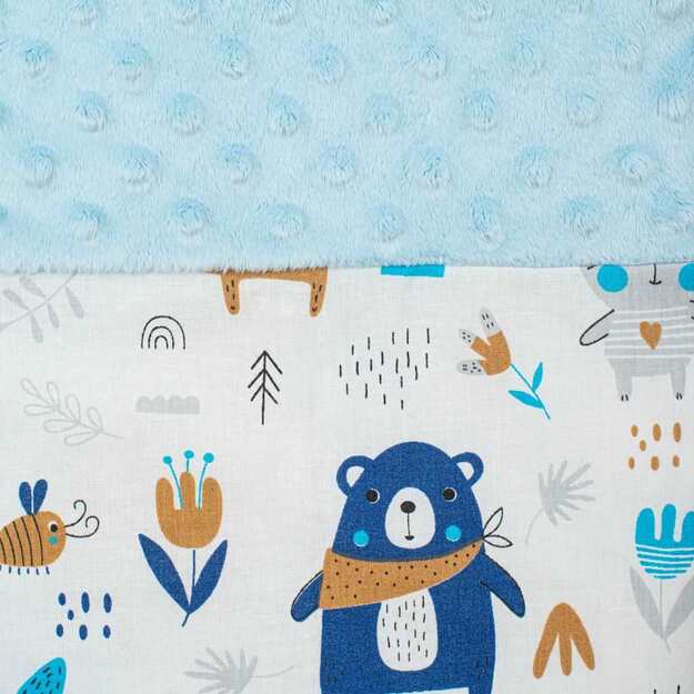 Prabangus lizdelis su pagalvėle ir antklode „New Baby“ iš „Minky blue“ 5