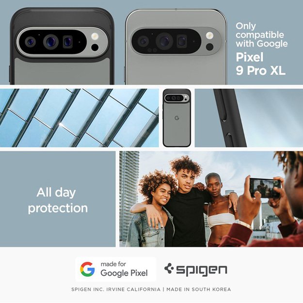 „Spigen Ultra Hybrid“ – „Google Pixel 9 Pro XL“ dėklas (matinis juodas) 6
