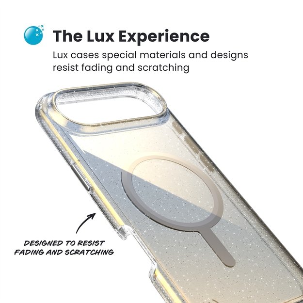 „Speck Presidio Lux MagSafe“ dėklas, skirtas „iPhone 17 Air“ (hiperveidrodžio blizgučiai / sidabrinis metalinis) 7