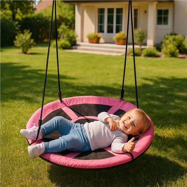 Baby Mix sūpynės, lizdelis, 100 cm, rožinės spalvos 1